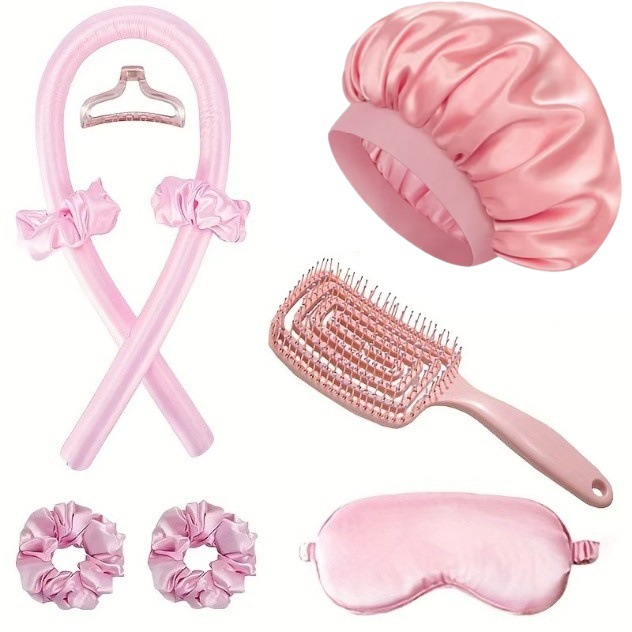 Transfronterizos sin caliente rizos varillas de cabello sombrero de dormir ojos cubierta caja de peine conjunto de rizos de cabello amazon puede hacer rizos de cabello