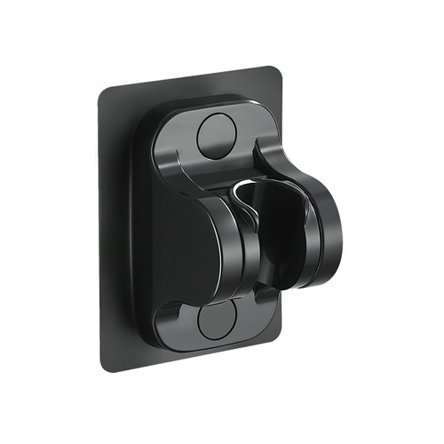 Black punch-free shower bracket base wall base shower rack adjustable large bracket nozzle bathroom fixed hanging seat