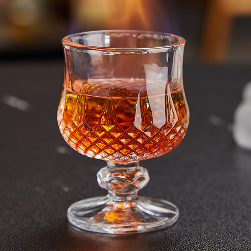 Chic Retro Crystal Diamond Red Wine Glass Cognac Glass, Cute Short Stalk High Stalk Champagne Glass Home Use
