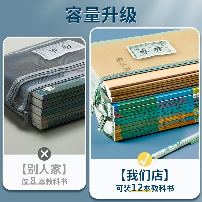 Morandi clasificación de la asignatura bolsa de archivo cremallera gran capacidad estudiantes de la escuela primaria Idioma Inglés libro de texto sujeto prueba