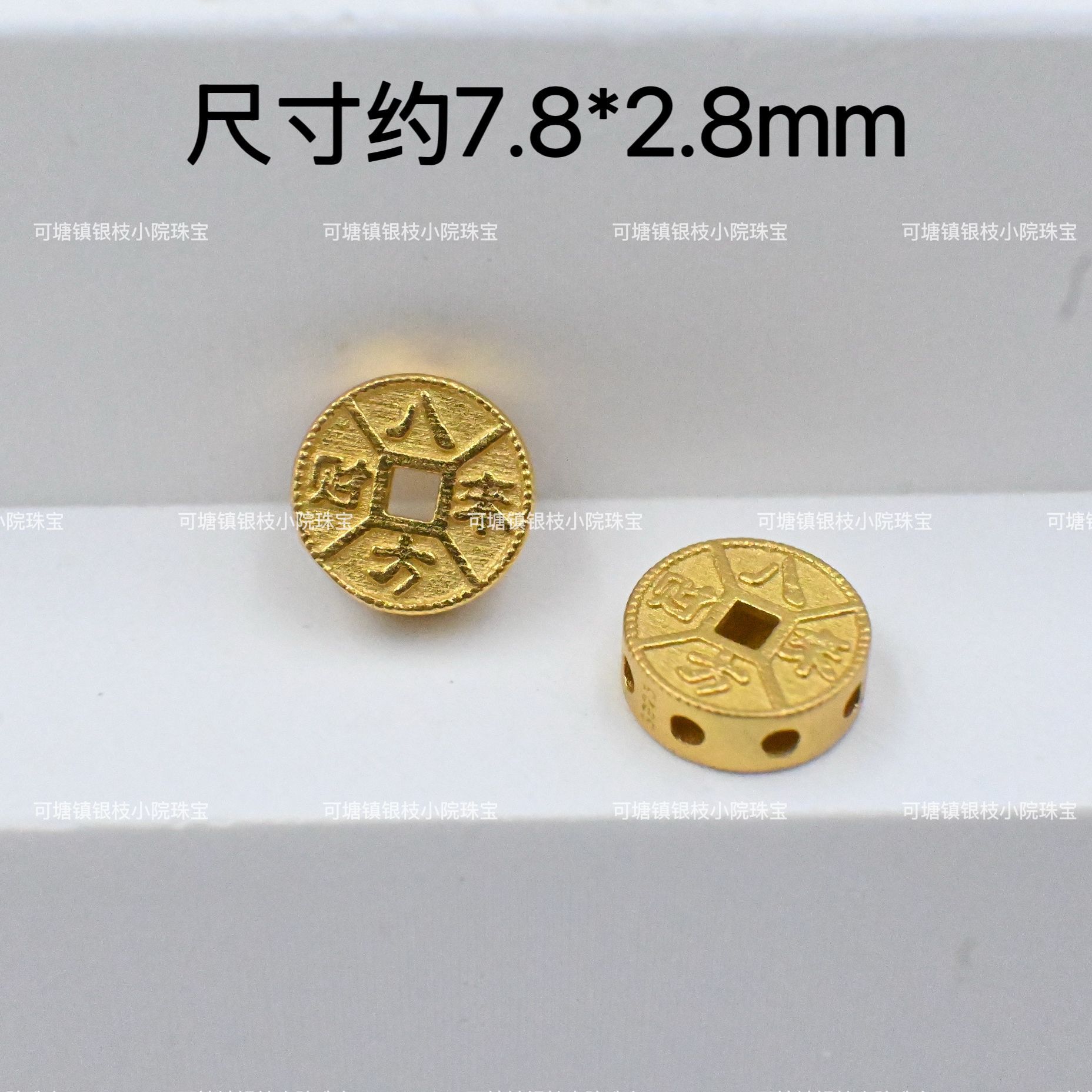 full body s925 silver plating 24K pendant through hole diy beaded beaded bracelet necklace material lucky gourd accessories
