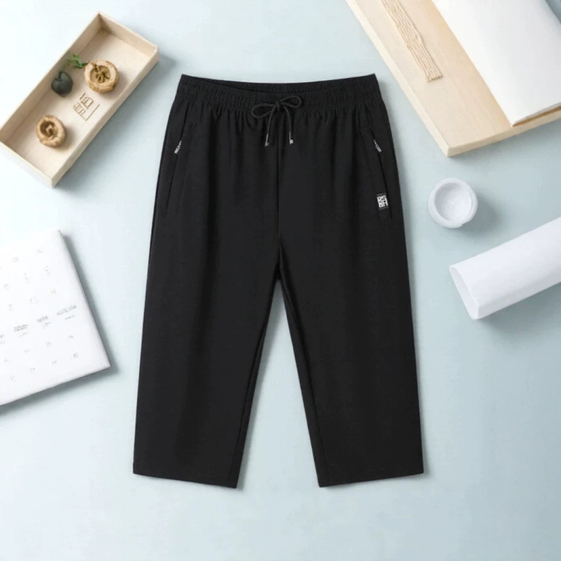 Men's Summer Thin Breathable Casual Loose Large Size Sports Capri Pants High-Elastic Ice Silk Quick-Dry Shorts Men's Summer Thin Breathable Casual Loose Large Size Sports Capri Pants High-Elastic Ice Silk Quick-Dry Shorts