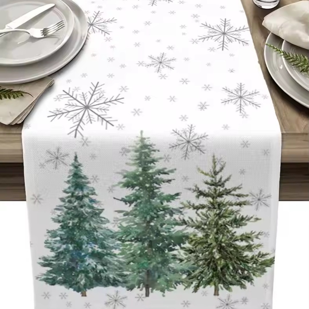 Amazon nueva bandera de mesa de Santa Claus blanca mesa de té de Navidad sala de estar dormitorio mesa de decoración de fondo