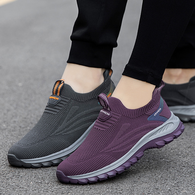 Cómodos zapatos deportivos casuales de primavera para mujeres con suela suave para caminar con un pedazo de malla transpirable