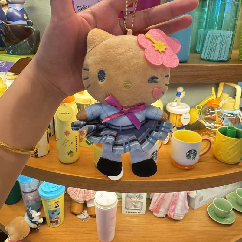 漫画アニメサンリオコーデュロイカーリーフリース KT 猫キーホルダーペンダント人形女の子バックパックペンダント|undefined