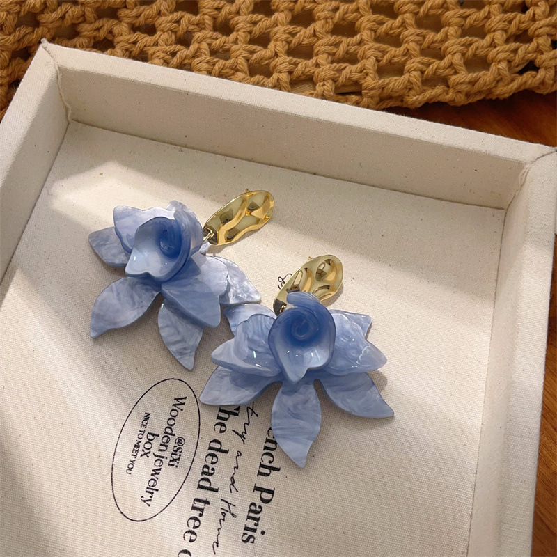 E3042 헤이즈 블루 웨이브 귀걸이