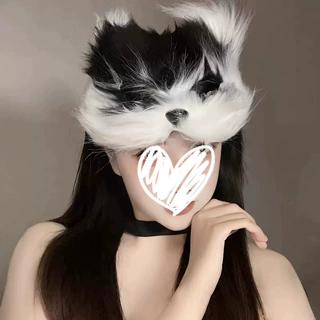 万圣节狐狸动物面具女舞会cos猫脸面具派对装扮半脸塑料面具新款