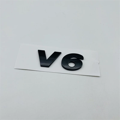 Modification V6 Rear Emblem | Car logo - standard-v6-black