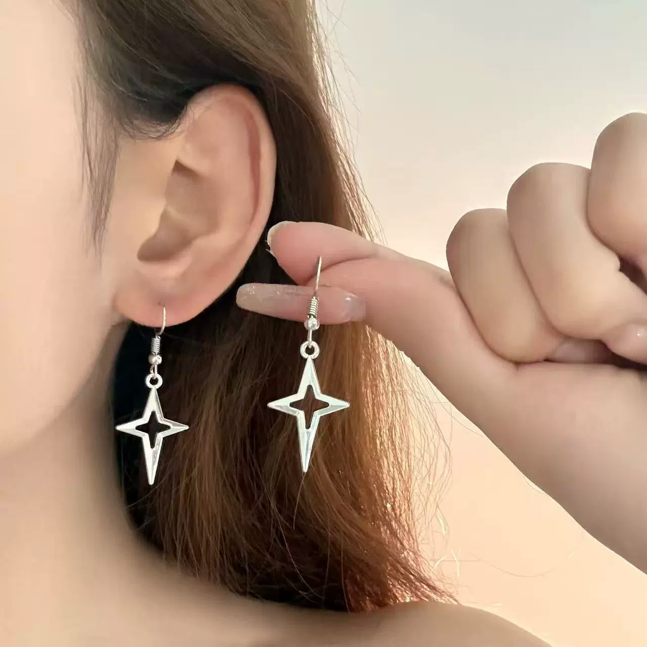 Металлический серебряный кулон, модные серьги, готика, панк-стиль