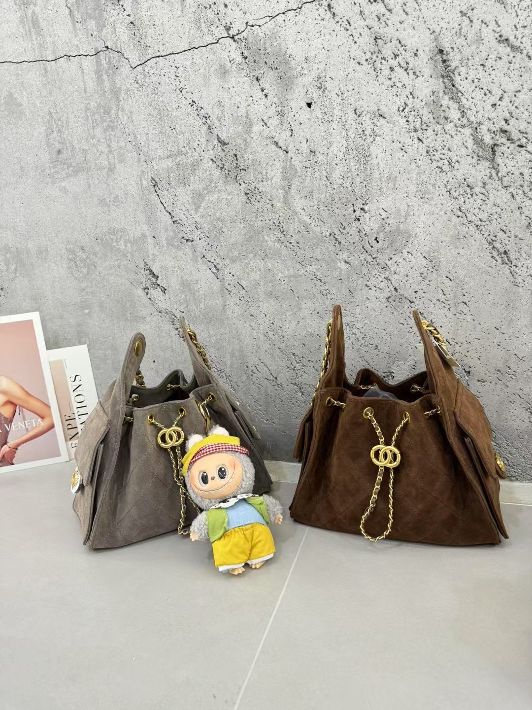 Cuero genuino esmerilado cadena de diamond bolso para mujeres pequeñas bolsas de balde de estilo medieval bolsas de hombro de seda bolsas de brazo