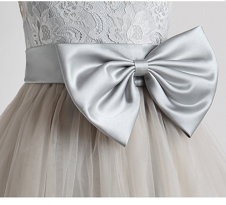 Robe de princesse grise élégante pour filles – Robe de fête intemporelle pour anniversaire, Noël et occasions spéciales (80-160 cm)_voghion.com