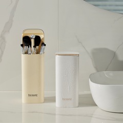 軽豪華自動昇降化粧ブラシ筒クロスボーダー四格プラスチック化粧ブラシ眉筆収納筒大容量収納桶
