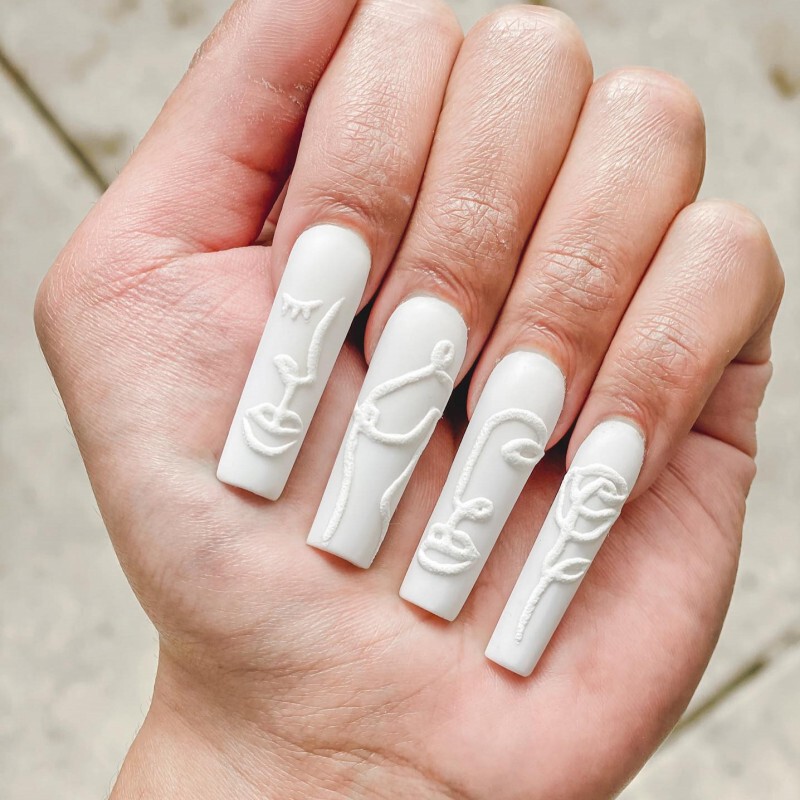 Winter New 3D relief artwork frosted European and American wear nail piece Press on nails fake nails ED05 Winter New 3D relief artwork frosted European and American wear nail piece Press on nails fake nails ED05
