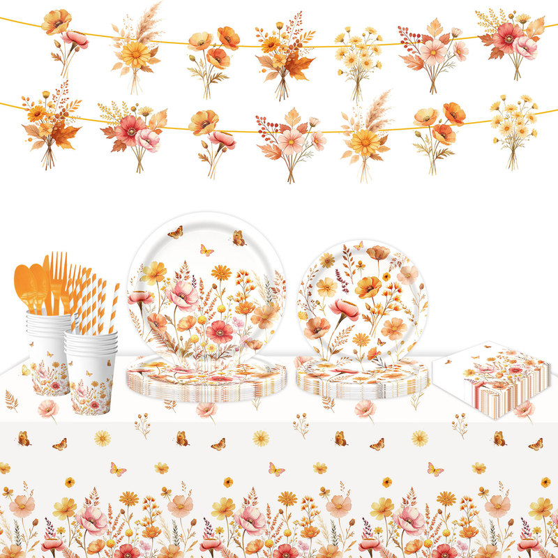 Amazon Autumn Floral Theme Tea Party Paper Plates, Napkins, Tablecloths, Banners, Tableware, and Decorations Amazon Autumn Floral Theme Tea Party Paper Plates, Napkins, Tablecloths, Banners, Tableware, and Decorations