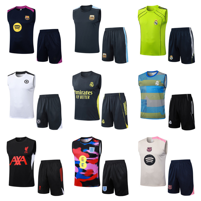 Wholesale 2526 Jersey Vest Real Madrid Barcelona Chelsea Liverpool Argentina Portugal England Training Uniform