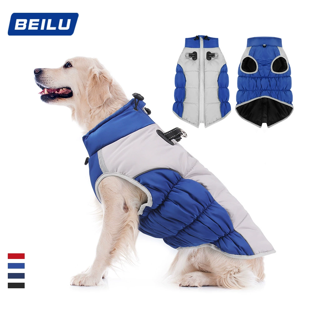 Зимняя одежда для собак на открытом воздухе Большая собака светоотражающие теплые и холодные хлопчатобумажные пальто