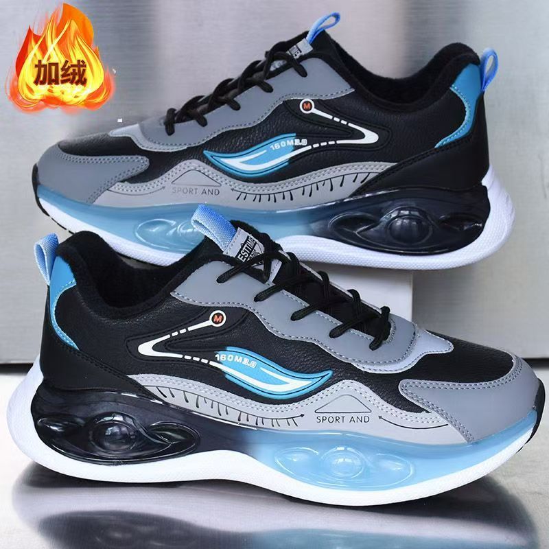 Zapatos deportivos de otoño de cuero impermeable, antideslizante, zapatos de correr suaves, zapatos de moda de hombre, zapatos casuales transfronterizos