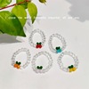 Summer cute brand elastic fruit ring with crystal, internet celebrity