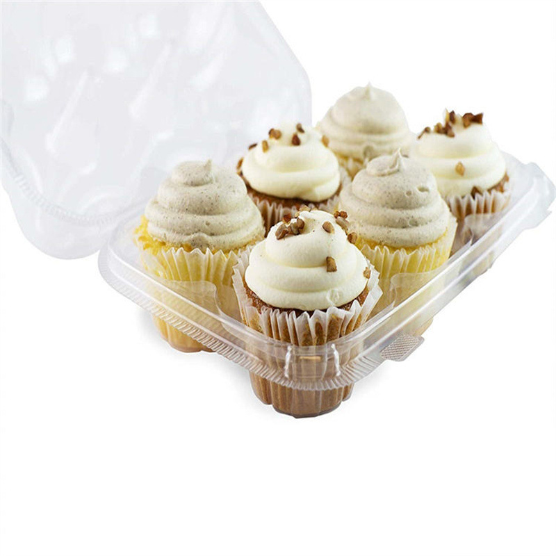 亚马逊热卖纸杯蛋糕容器纸杯蛋糕盒透明塑料蛋糕烘焙包装盒