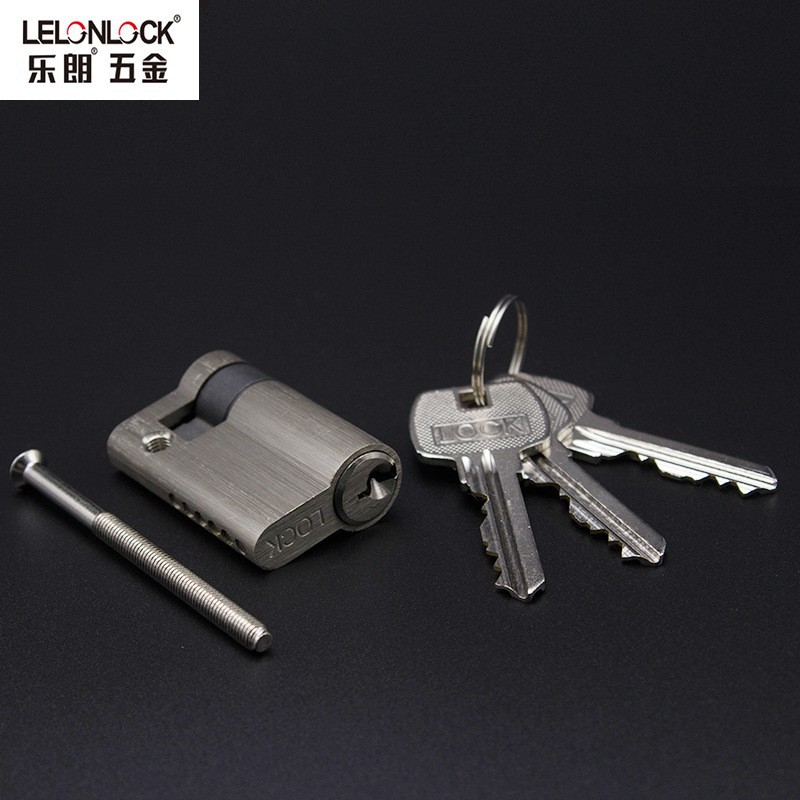 Estándar europeo 45mm cobre cerradura cilindro calabaza media cerradura cilindro invisible puerta cerradura accesorios completo cobre llave media cerradura cilindro