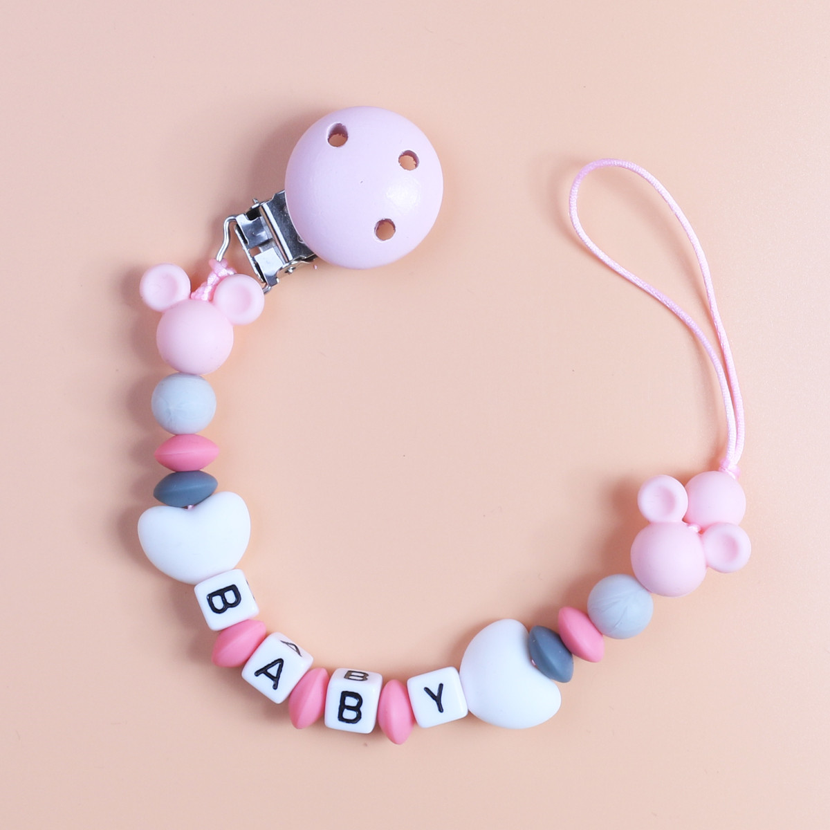 Quick buy new baby cartoon Mickey pacifier chain baby teether toy anti-drop chain anti-lost rope