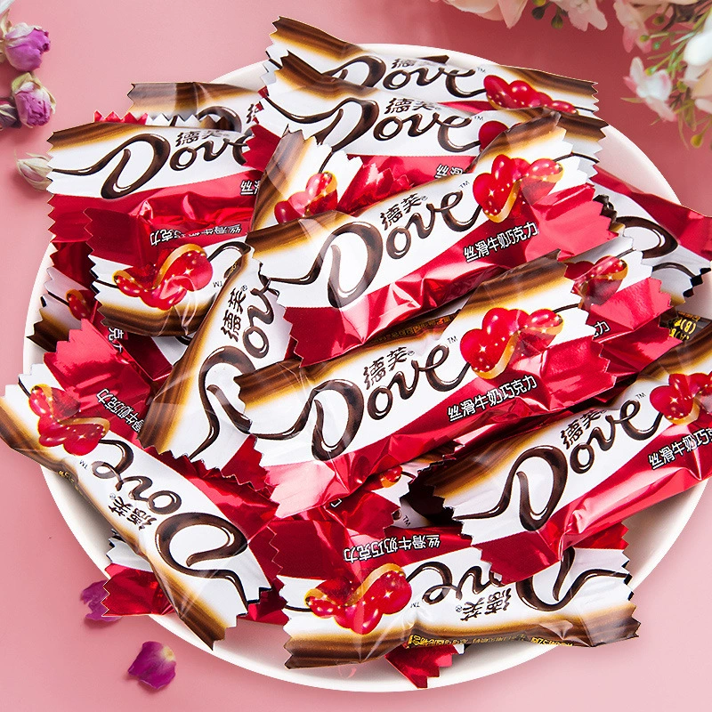 Milk Chocolate (Dove) Wedding Candy, 500 g Bulk Pack, Red Festive Packaging (~100 pcs)