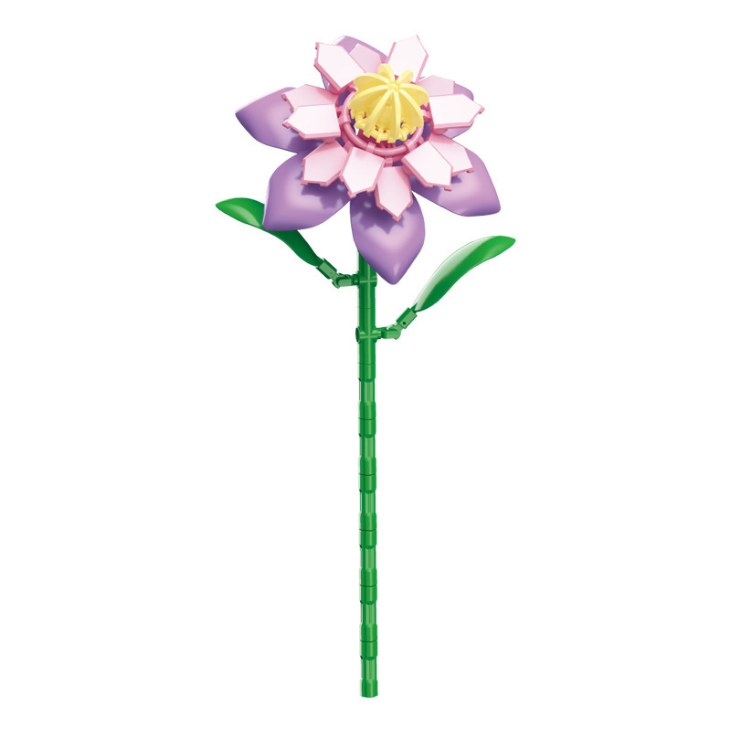 钻马积木花永生花束抱抱桶仿真花小颗粒积木DIY玩具七夕女生礼物|undefined