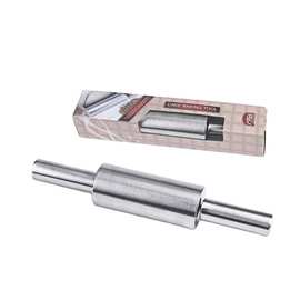 批发彩盒装滚轴不粘擀面棍棒不 锈钢饺子皮擀面粉棍 压面棒