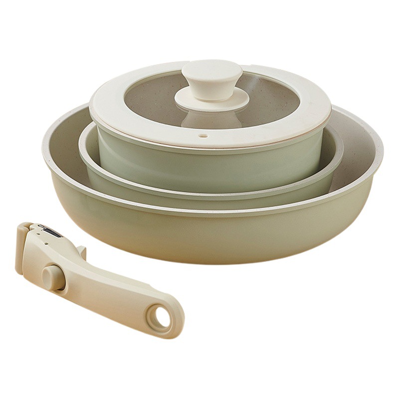 Británico Mingjue mango extraíble juego de olla conjunto completo hogar maifan Piedra sartén antiadherente sartén sopa olla conjunto