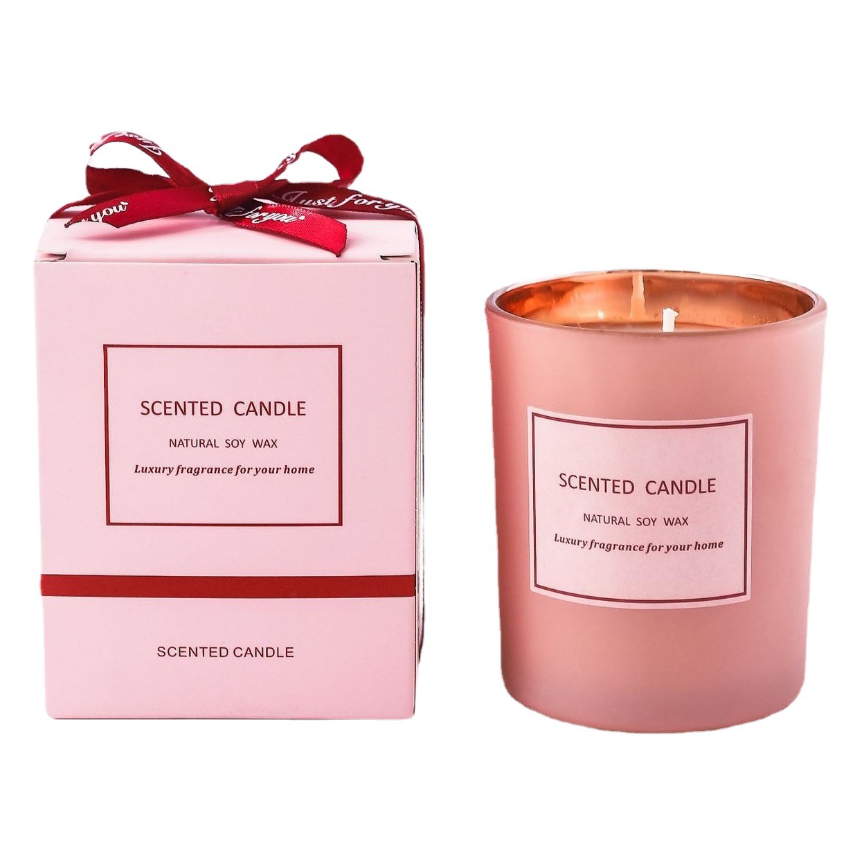 Entrega de una pieza de regalo de vela de aromaterapia de San Valentín Neutral no LOGO galvanoplastia aerosol de vidrio vela de aromaterapia