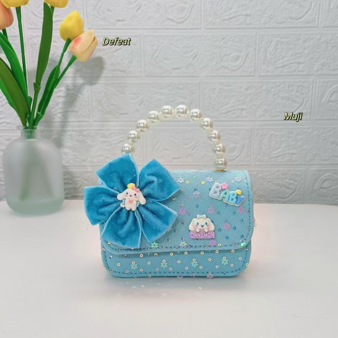 Bolsas de mano de perlas de arco, bolsas de dibujos animados, bolsas de niños, bolsas de cambio para niñas, bolsas de accesorios, bolsas de cadena, bolsas de sequillas