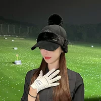 2024 весенняя новая шляпа для гольфа, женская мягкая бейсболка плюс бархатные спортивные теплые съемные наушники для спорта на открытом воздухе