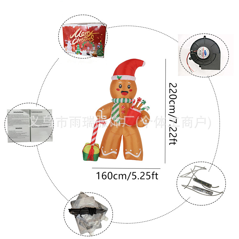 Galletas de Navidad hombre infláble decoración de patio muñeco de nieve de Navidad modelo de taza de producto creativo molde de aire procesamiento personalizado