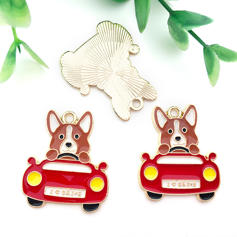 クロスボーダー漫画動物ペット犬子犬足跡 diy 合金オイルドリップキーホルダーネックレスジュエリーペンダントペンダント|undefined