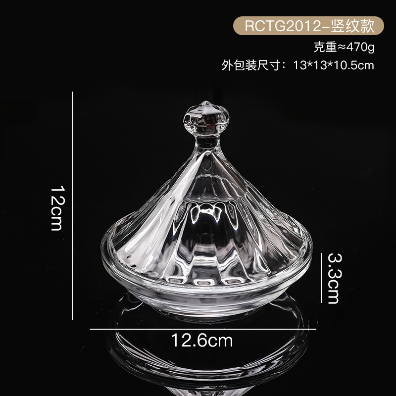 Jarra de caramelo de vidrio vintage transparente de almacenamiento de joyas jarra Mongol de vidrio bolsa candelabro ins accesorios de foto jarra de almacenamiento