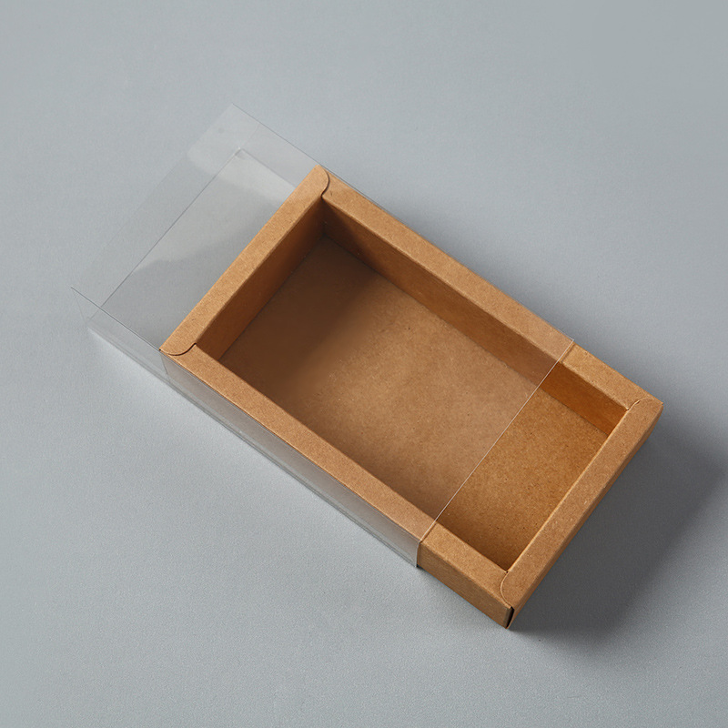 Caja de embalaje de cajón transparente esmaltado Caja de color rectangular Caja de cajón Caja de cartón kraft Caja de cartón blanco Logo impreso personalizado