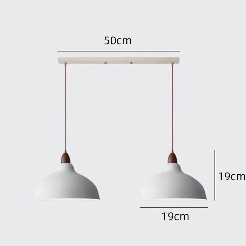 Double-head small white long plate combination chandelier