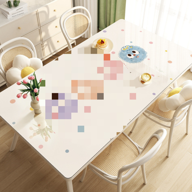 Tapallas de mesa impermeables a prueba de agua a prueba de aceite sin lavado a prueba de quemaduras almohadilla de mesa de vidrio suave sensación de lujo ligera tapallas de mesa de té almohadilla de mesa