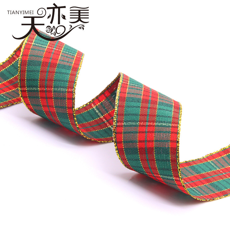 1.0 1.5 2.5 4.0cm Cinta a rayas de Phnom Penh Decoración navideña Cinta a cuadros roja y verde Cinta de Phnom Penh