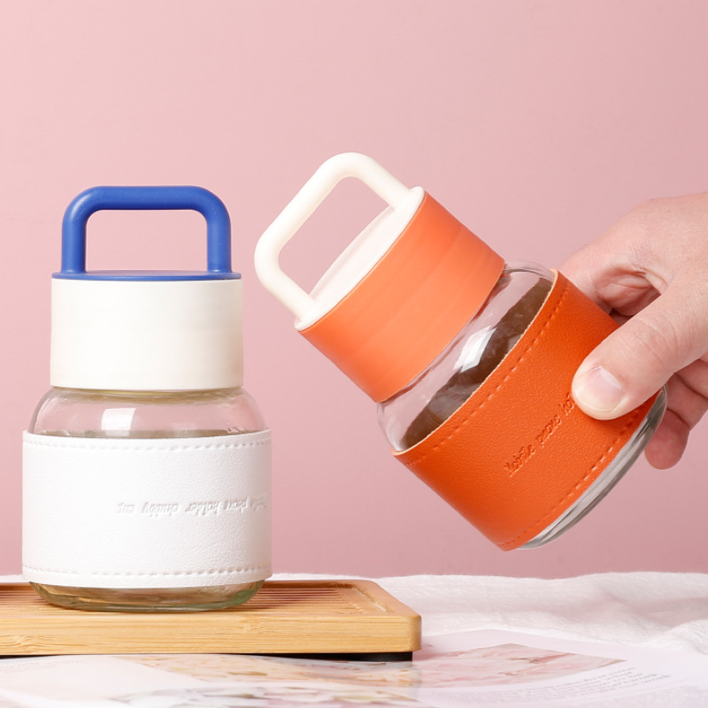Customized Portable Mini Trendy Chubby Cup, Instagram-Style Portable Transparent Glass Cup, Gift Water Cup, Souvenir Cup