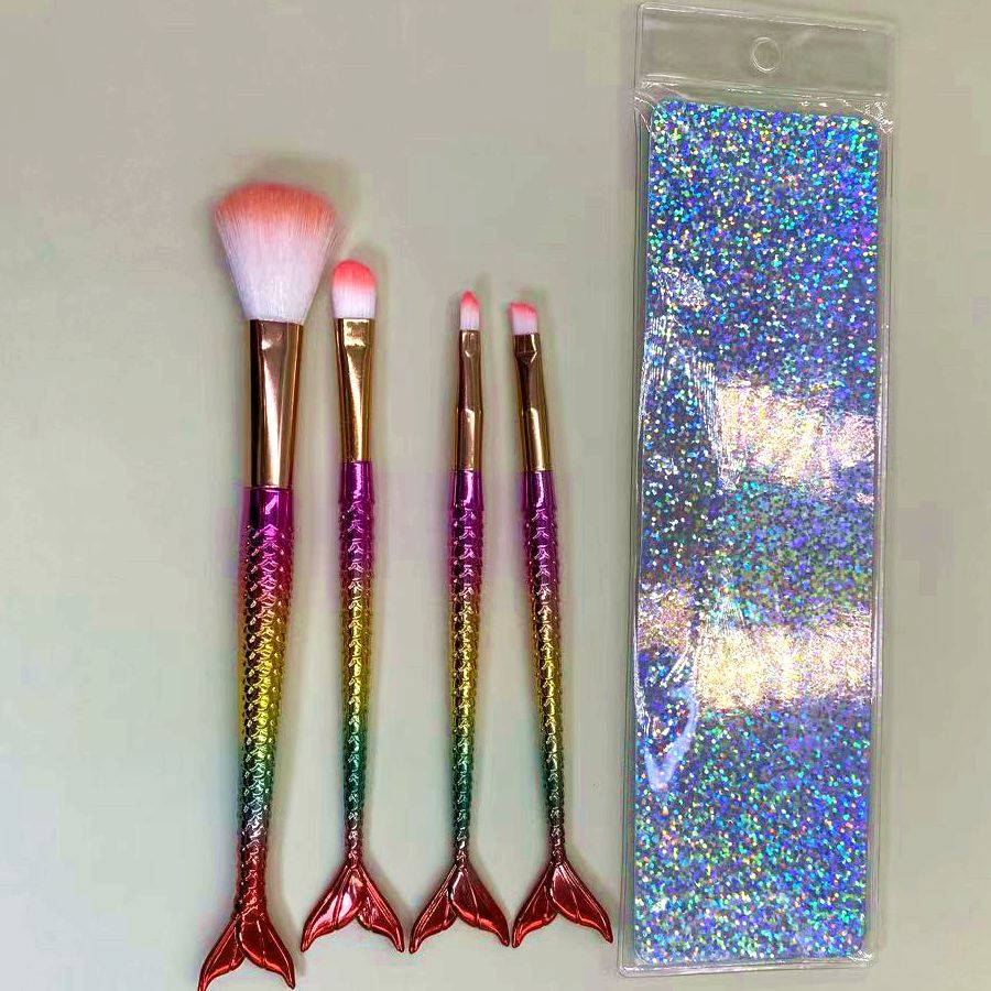 45g Weight Lady Corrugated Nylon Wool Plastic Handgrip Makeup Brushes 1 Set