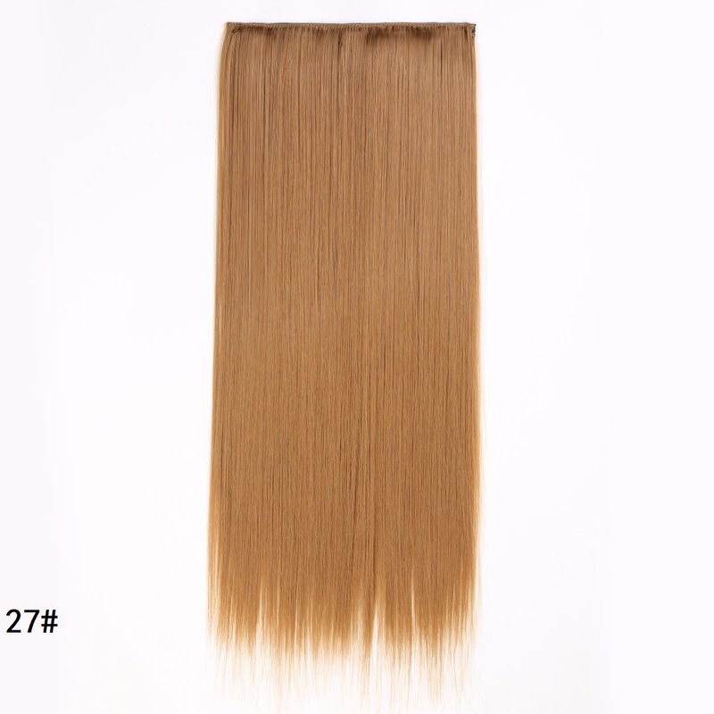 ヨーロッパとアメリカの女性用ウィッグ、ロングストレートヘアエクステ、ワンピース5クリップウィッグ、クリップヘア、化学繊維ヘアカーテン、工場直販|undefined