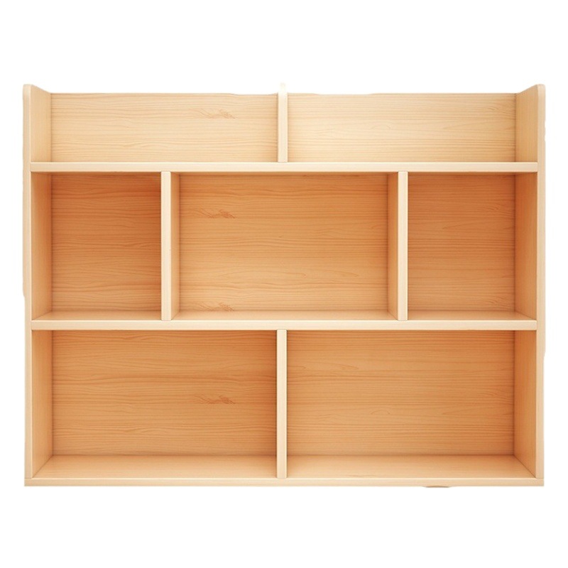 木造の本棚のデスクトップの物置棚の机は置物の格子の棚の寝室の事務室の机の上で物置の本の戸棚を収納します。