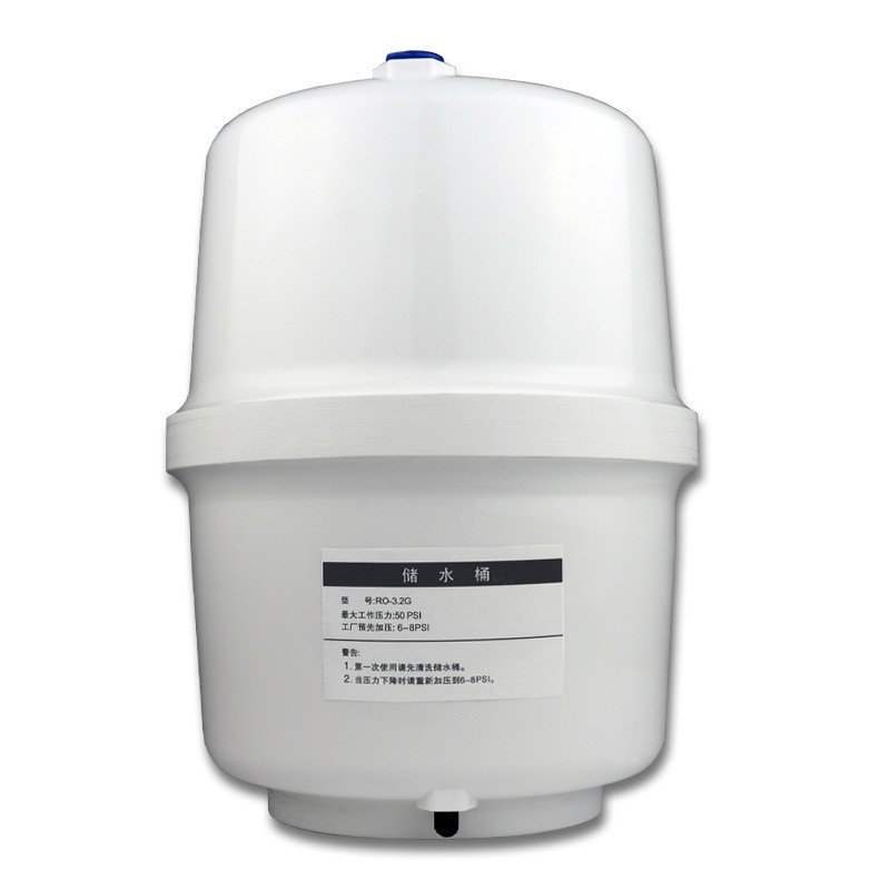 3,2g purificador de agua doméstico tanque de almacenamiento de agua engrosada grado alimenticio PP plástico ósmosis inversa máquina de agua pura barril de presión