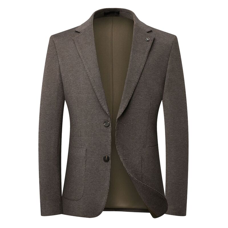 Autumn and winter thick men's knitted textured casual blazer, business slim-fit, wrinkle-resistant, no-iron single jacket, men's clothing wholesale Autumn and winter thick men's knitted textured casual blazer, business slim-fit, wrinkle-resistant, no-iron single jacket, men's clothing wholesale