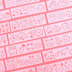かわいいアニメの透かし彫りの手の新聞のテンプレートの子供の小学生の絵のテンプレートの手帳のdiyの絵の定規のセット