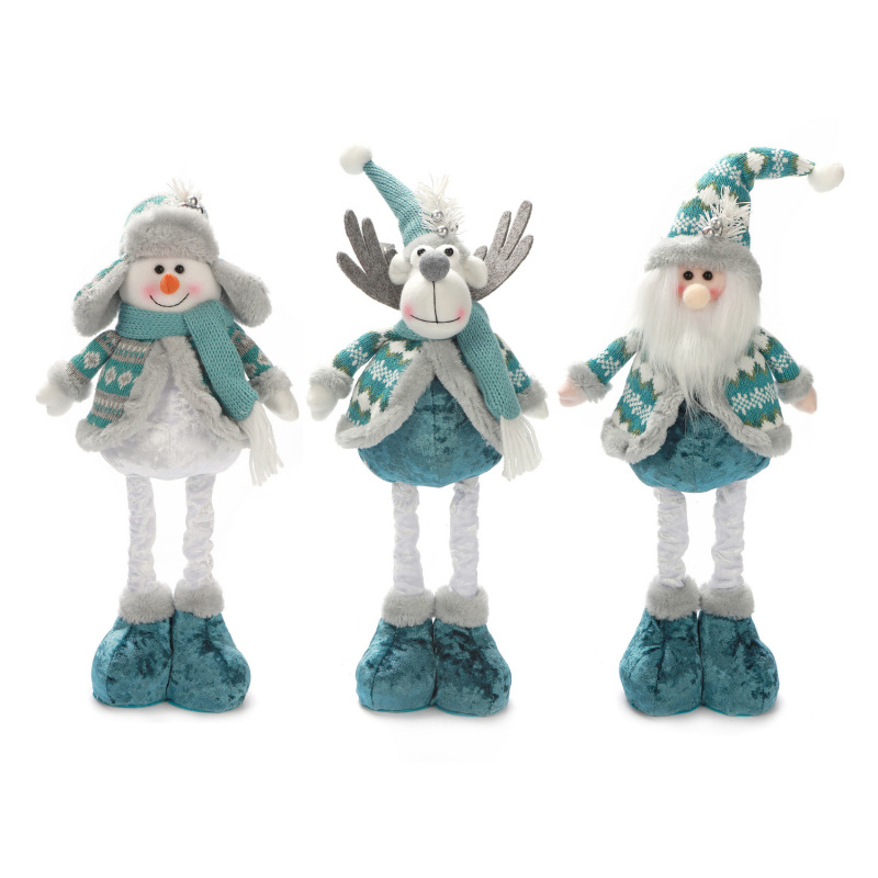 ブルー人形クリスマス装飾格納式サンタクロース雪だるまヘラジカクリスマス人形装飾装飾品卸売|undefined