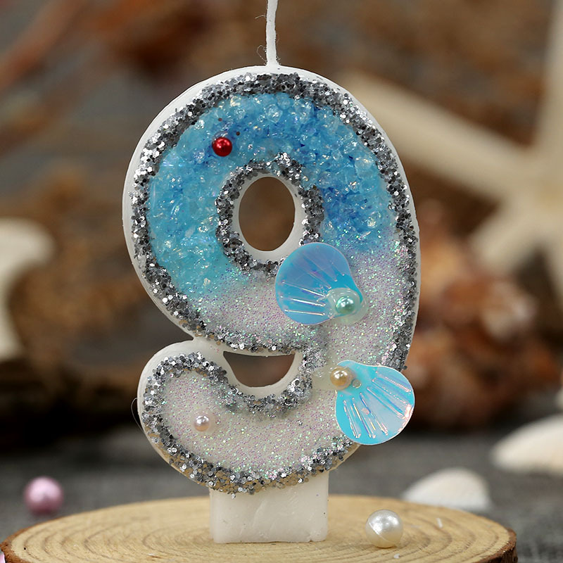 Nuevas velas digitales marinas playa de perlas conchas creativas bienes transfronterizos necesidades diarias venta caliente cumpleaños venta caliente transfronterizas