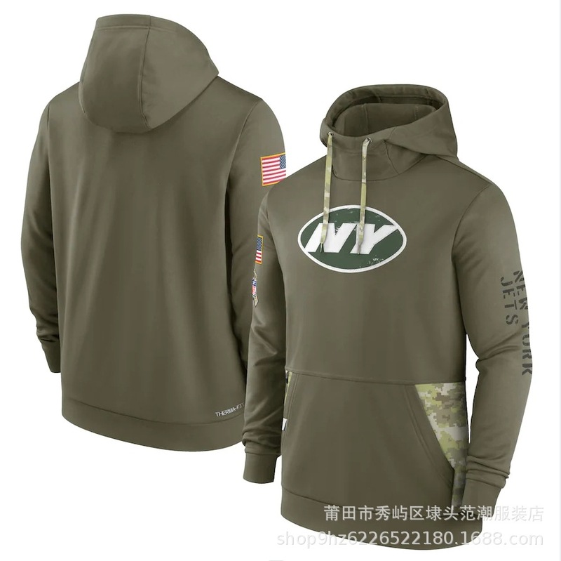 现货18军绿款nfl致敬版男士长袖卫衣运动健身连帽衫橄榄球运动|undefined