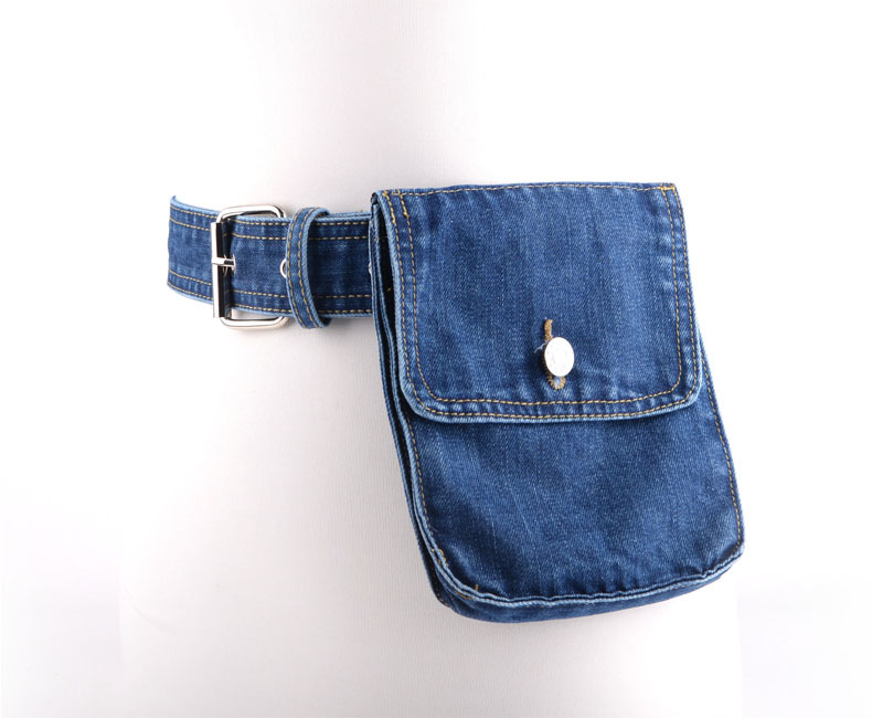 Women's Streetwear Solid Color Alloy Denim Waist Bags display picture 2